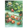 500 Pieces Jigsaw Puzzle for Adults Chinese Painting Goldfish and Lotus Wooden Puzzle Game Home Decoration