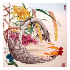 500 Piece Jigsaw Puzzle Chinese Painting Wooden Art Puzzle Game; Produce Good Harvests
