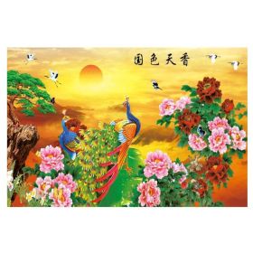 500 Pieces Jigsaw Puzzle Chinese Painting Peony and Peacock Home Decoration Gift Wooden Puzzle