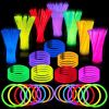 100 Pcs Glow Sticks Bulk 8" Bracelets Necklaces, Christmas, Football Party