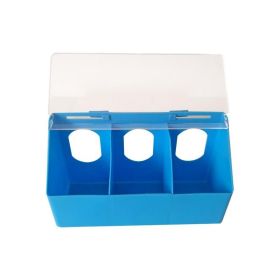 Bird Cage Feeder Pigeon Feed Box Food Hangings With Three Holes Bird Food Feeding Box Adjustable Pet Bowls & Feeders Leak-Proof