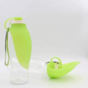 Accompanying Pet Drinking Cup Fountain Portable Storage Grain Kettle Portable Drinking Fountain Outdoor Drinking Water Tool (Color: GREEN)