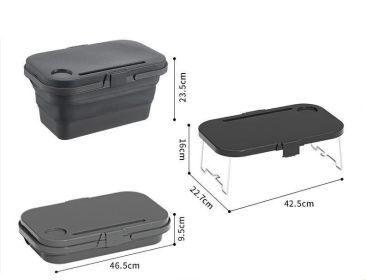 Outdoor Camping Folding Storage Boxes Picnic Waterproof Picnic Baskets (Color: GREY)