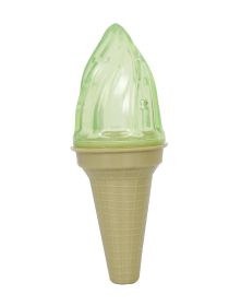 Pet Life Ice Cream Cone Cooling 'Lick And Gnaw' Water Fillable And Freezable Rubberized Dog Chew And Teether Toy (Color: GREEN)